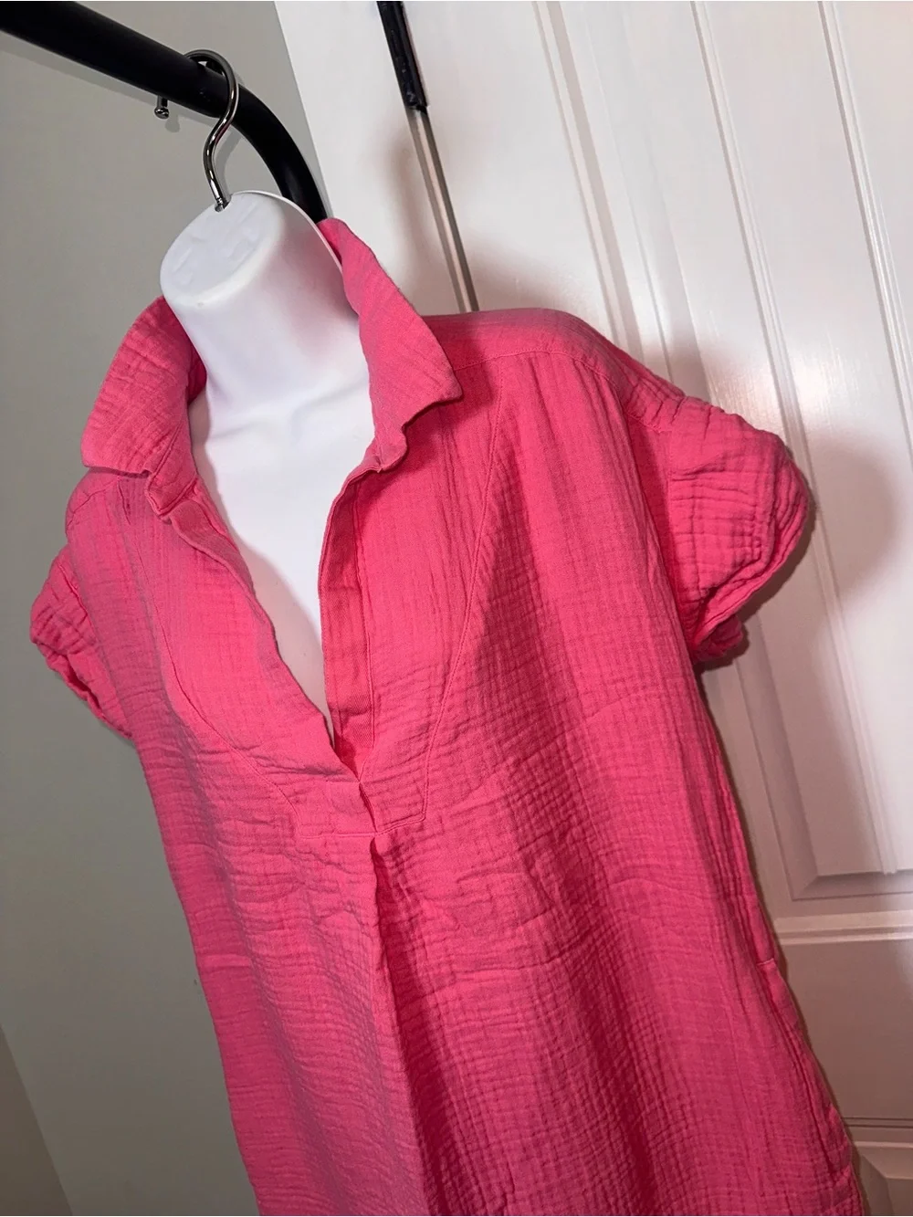 J Crew Size Small Oversized Relaxed Pink Women's VNeck Dress